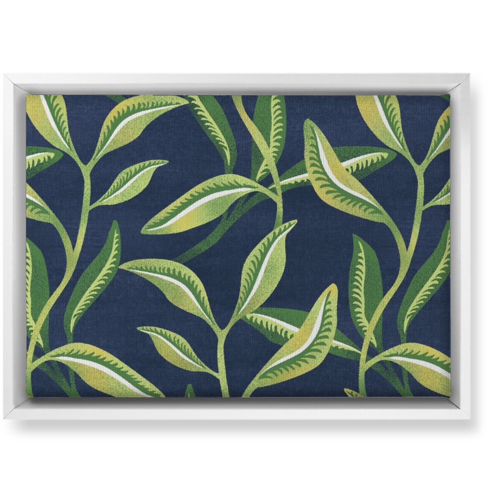 Leafy Vines - Green Wall Art, White, Single piece, Canvas, 10x14, Green