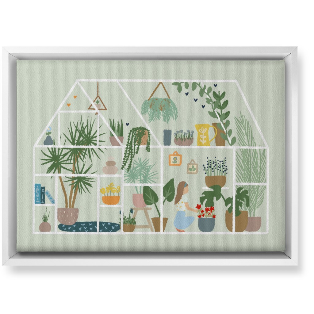 Botanical Greenhouse - Multi Wall Art, White, Single piece, Canvas, 10x14, Multicolor