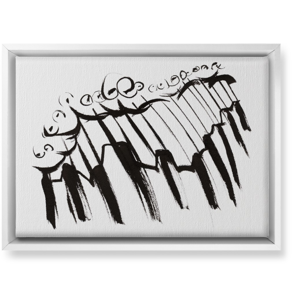 Pianissmo - Black and White Wall Art, White, Single piece, Canvas, 10x14, White
