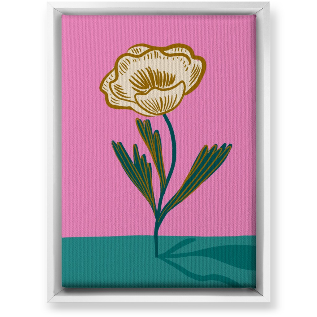 Nouveau Fleur - Vibrant Wall Art, White, Single piece, Canvas, 10x14, Multicolor