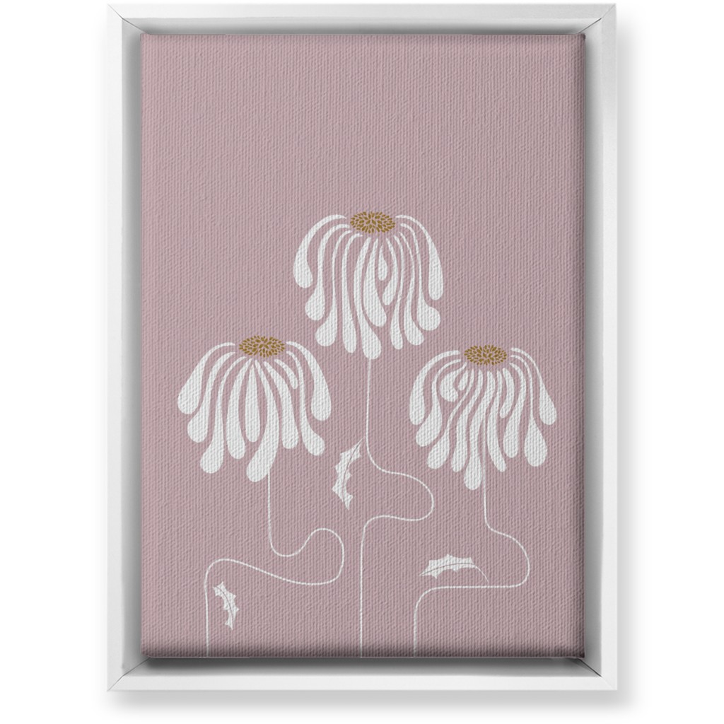 Mod Lazy Daisies Wall Art, White, Single piece, Canvas, 10x14, Pink