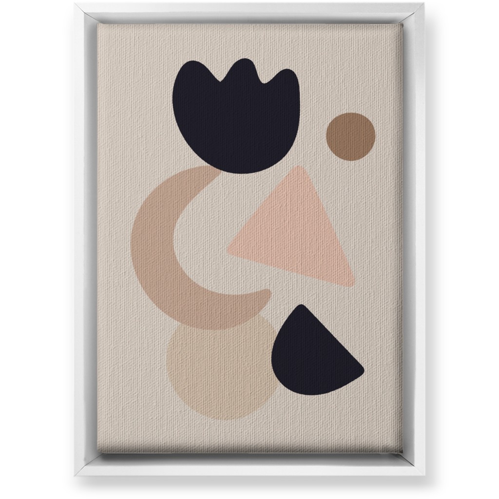 Abstract Shape Collage - Neutral Wall Art, White, Single piece, Canvas, 10x14, Beige, Pearl