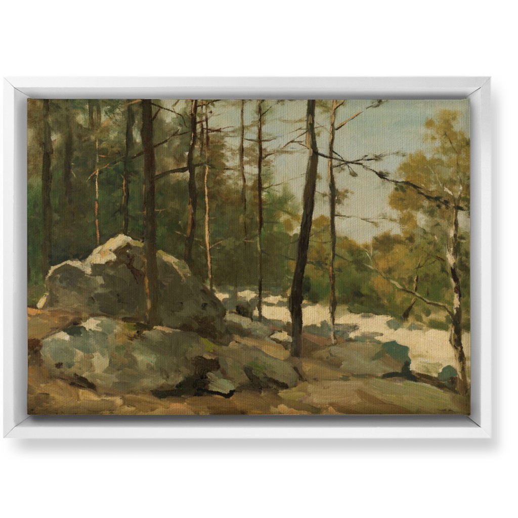 Rocky Edge Wall Art, White, Single piece, Canvas, 10x14, Green, Classic Green