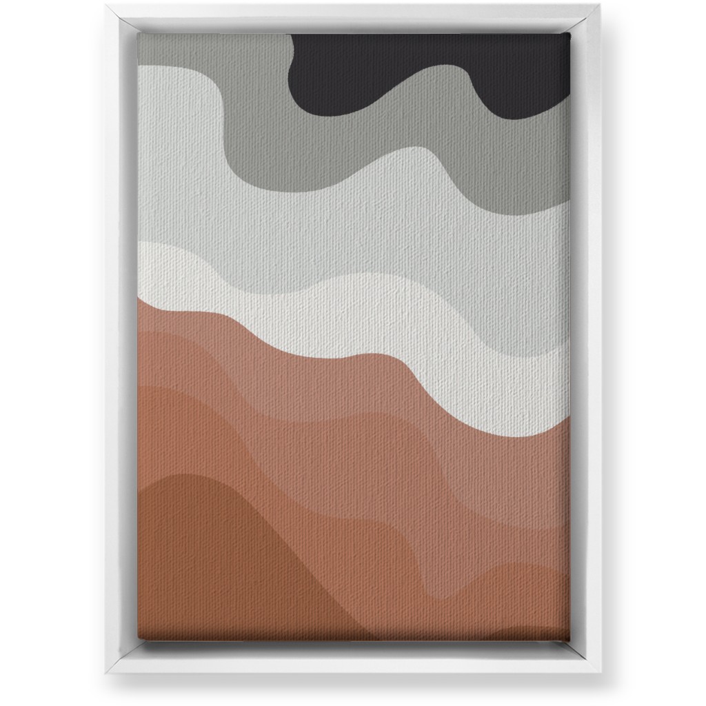 Retro Abstract Waves Wall Art, White, Single piece, Canvas, 10x14, Multicolor, Silver Lining