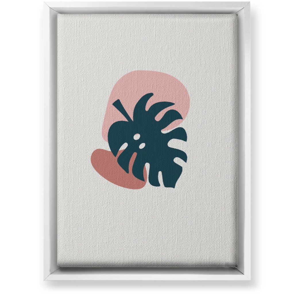 Shapes and Fern Leaf Ii Wall Art, White, Single piece, Canvas, 10x14, Pink