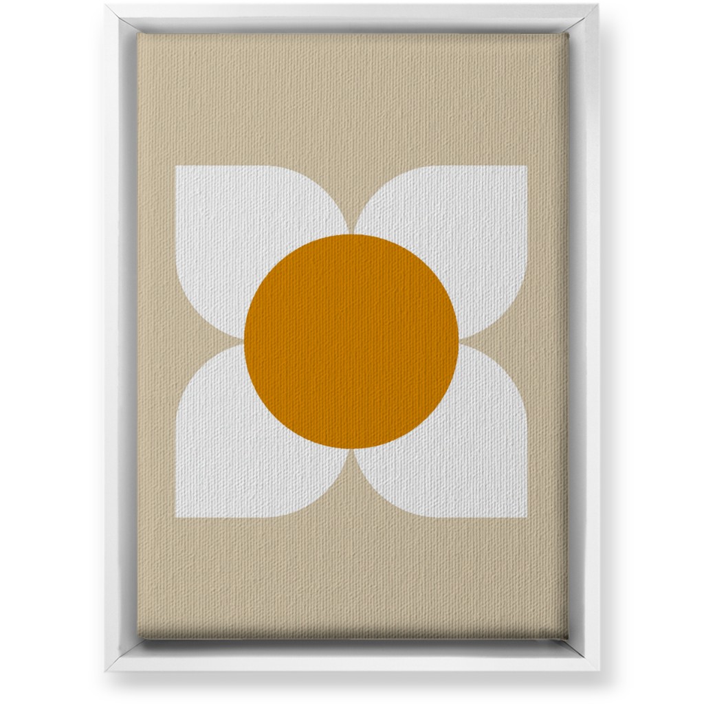 Bold Flower - Beige Wall Art, White, Single piece, Canvas, 10x14, Beige, Pearl
