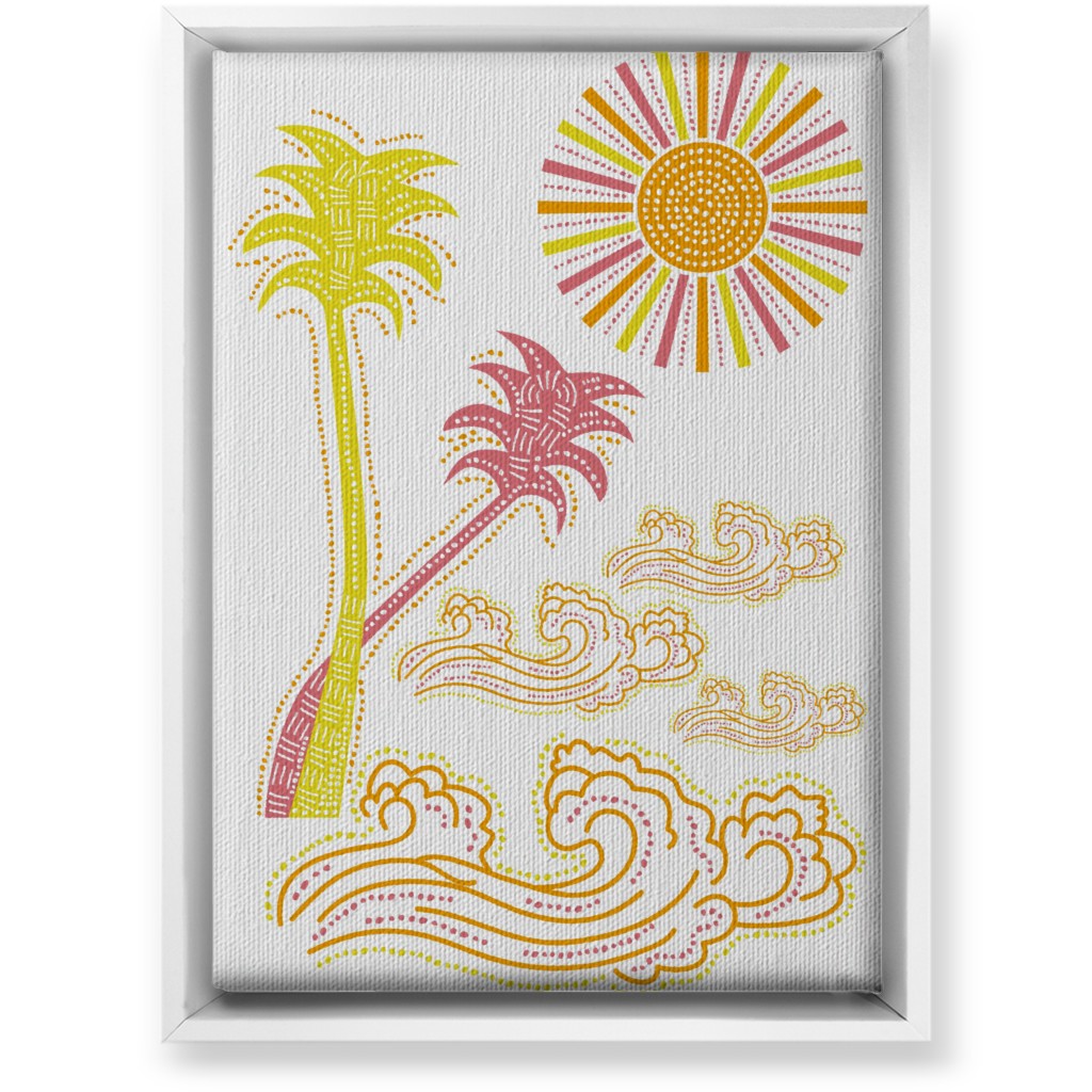 Optimistic Sunny Tropical Summer Art Wall Art, White, Single piece, Canvas, 10x14, Multicolor