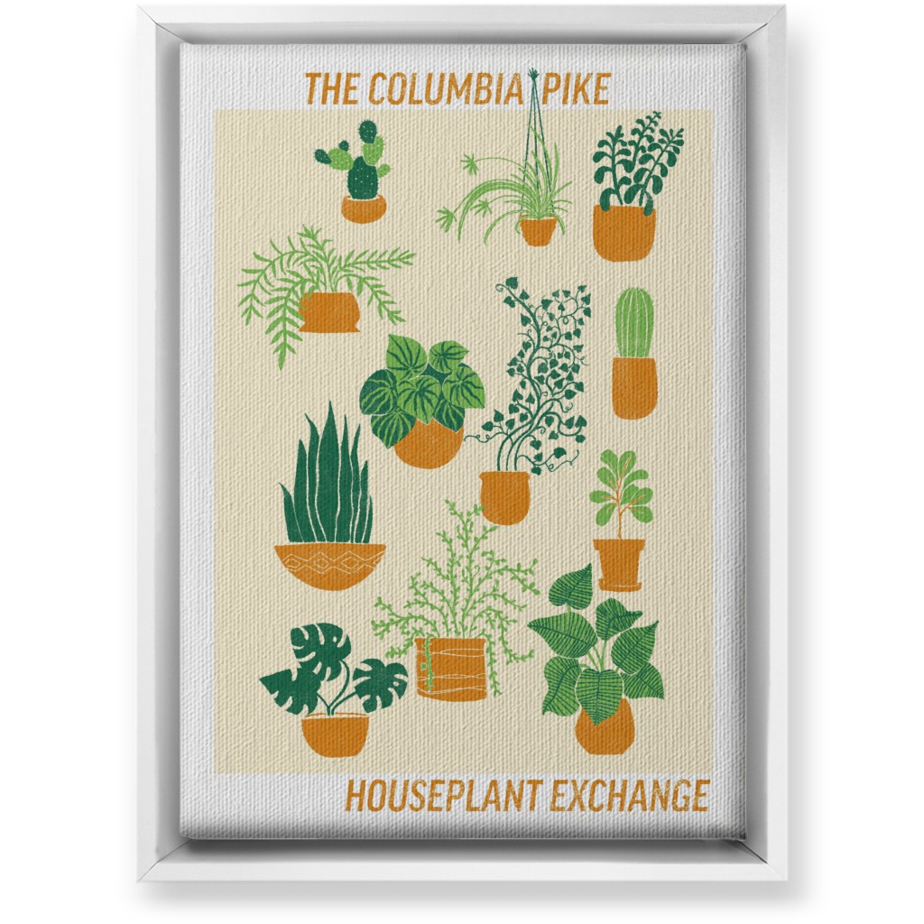 Houseplant Exchange - Green and Cream Wall Art, White, Single piece, Canvas, 10x14, Green, Classic Green