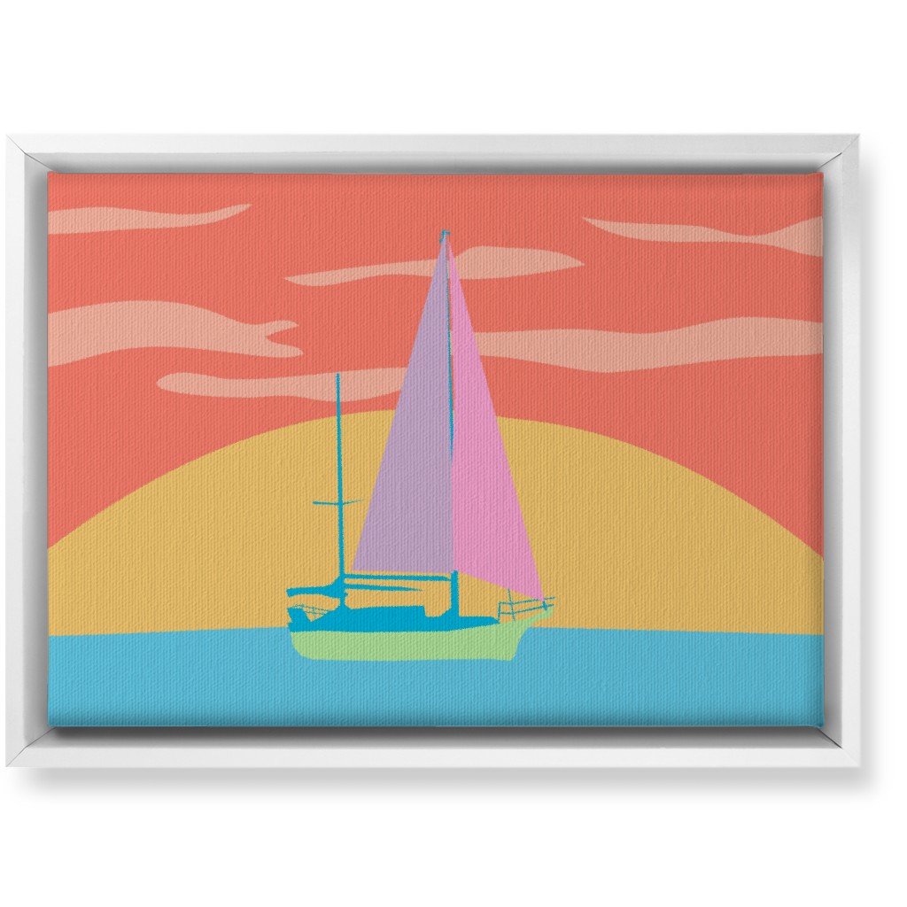 Minimalist Sunset Sail - Bold Wall Art, White, Single piece, Canvas, 10x14, Multicolor