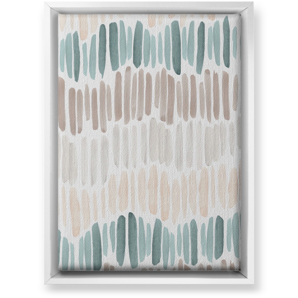 Many Brushstrokes Wall Art, White, Single piece, Canvas, 10x14, Beige, Pebble