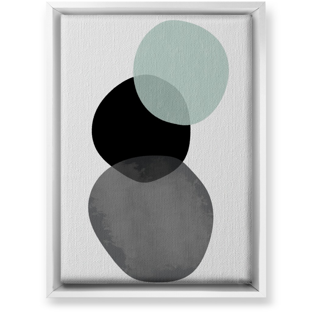 Stones Wall Art, White, Single piece, Canvas, 10x14, Green