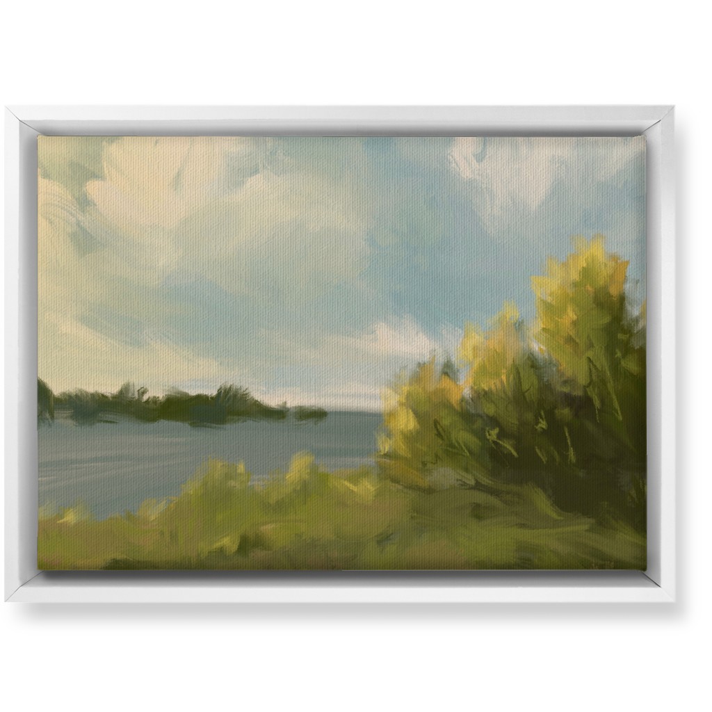 Lake View Wall Art, White, Single piece, Canvas, 10x14, Green