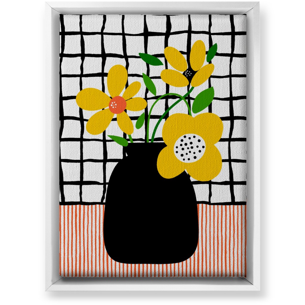 Happy Florals - Multi Wall Art, White, Single piece, Canvas, 10x14, Multicolor