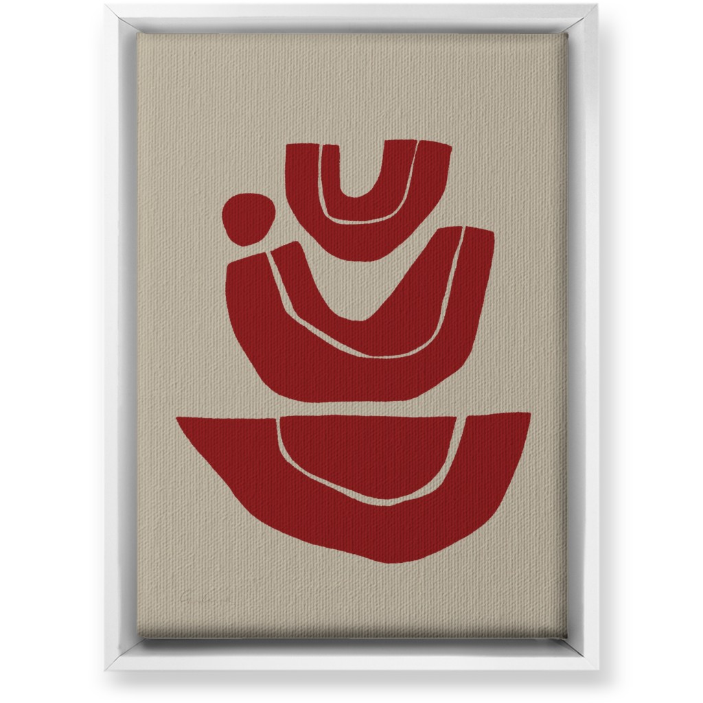 Geometric Abstract Stack Iii Wall Art, White, Single piece, Canvas, 10x14, Red, Cinnamon