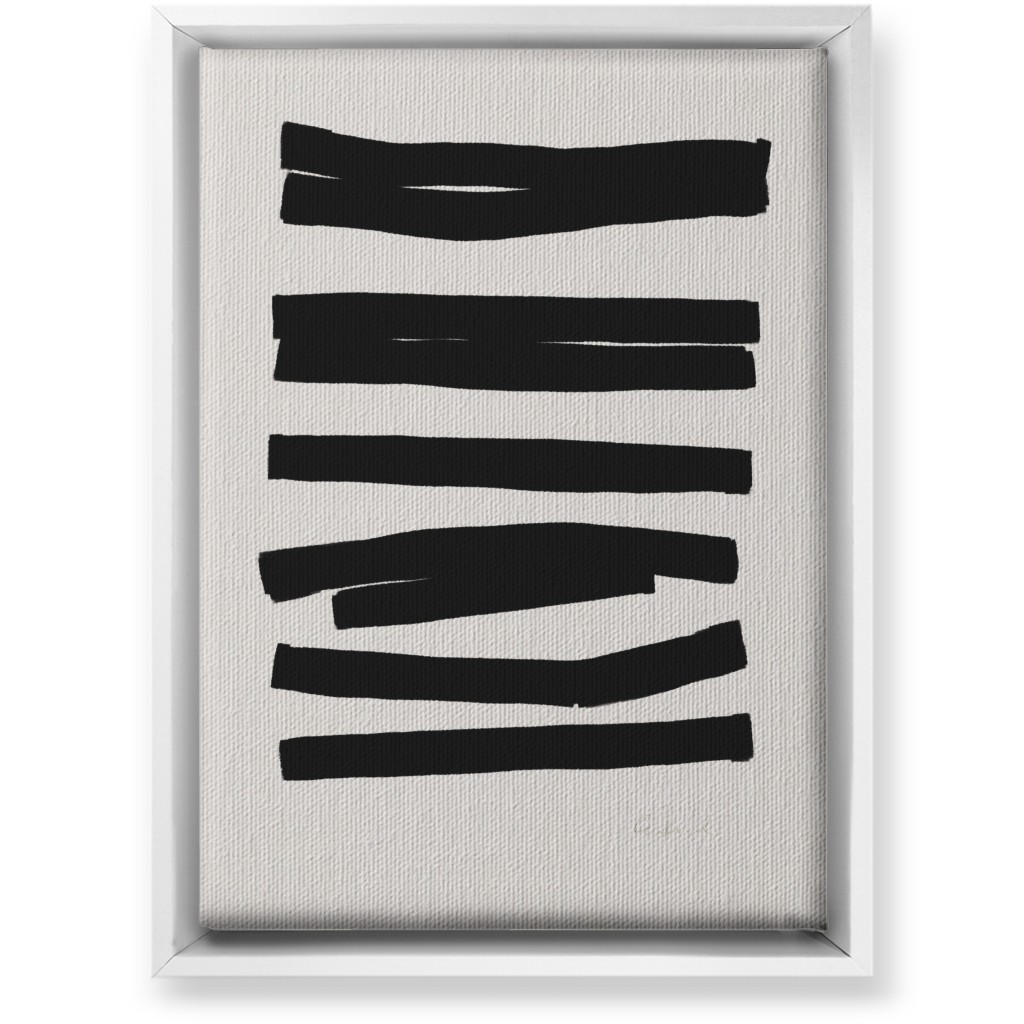 Bold Stripes Abstract Ii Wall Art, White, Single piece, Canvas, 10x14, Black, Antique White