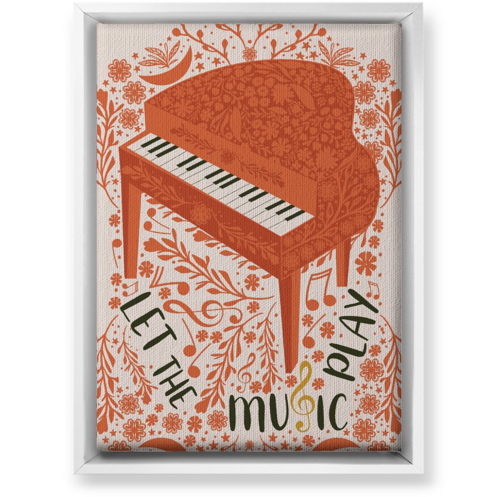 Let the Music Play - Red Wall Art, White, Single piece, Canvas, 10x14, Pink, Bright Pink