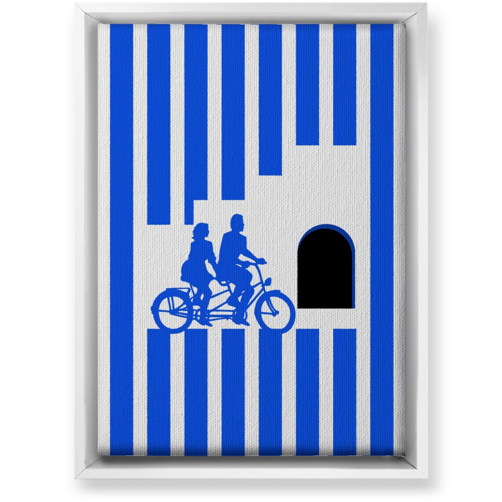 Riders Minimal Artwork - Blue Wall Art, White, Single piece, Canvas, 10x14, Blue