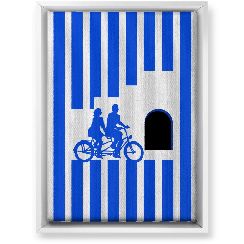 Riders Minimal Artwork - Blue Wall Art, White, Single piece, Canvas, 10x14, Blue, True Blue