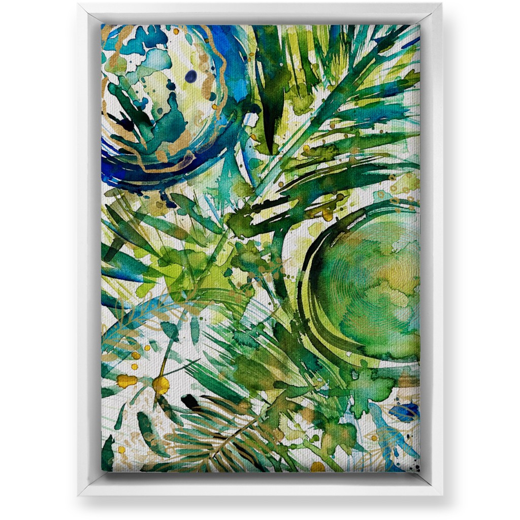 Paradise - Green and Blue Wall Art, White, Single piece, Canvas, 10x14, Green