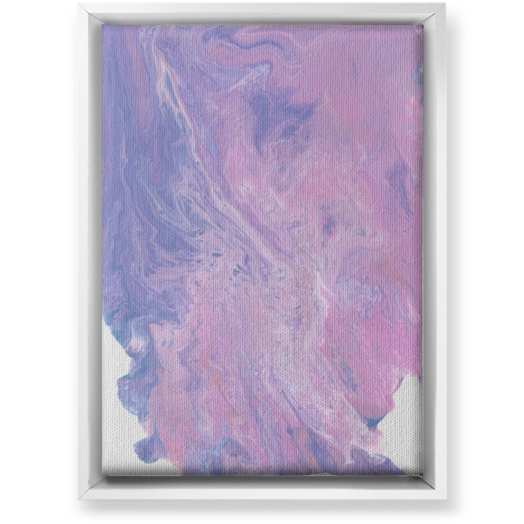 Acrylic Pour Abstract - Purple and Pink Wall Art, White, Single piece, Canvas, 10x14, Purple