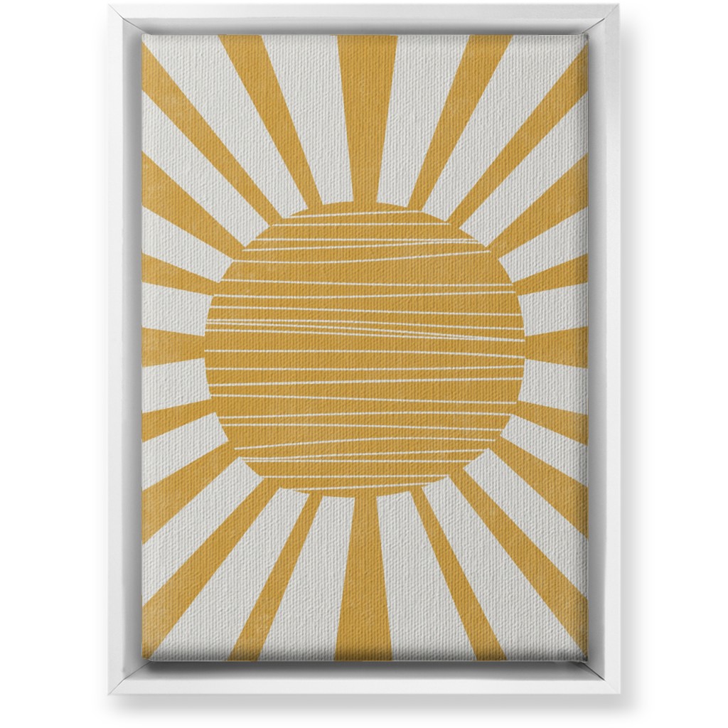 Sun Glow - Yellow and Beige Wall Art, White, Single piece, Canvas, 10x14, Yellow