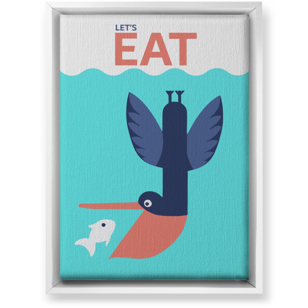 Let's Eat - Blue Wall Art, White, Single piece, Canvas, 10x14, Blue, True Blue