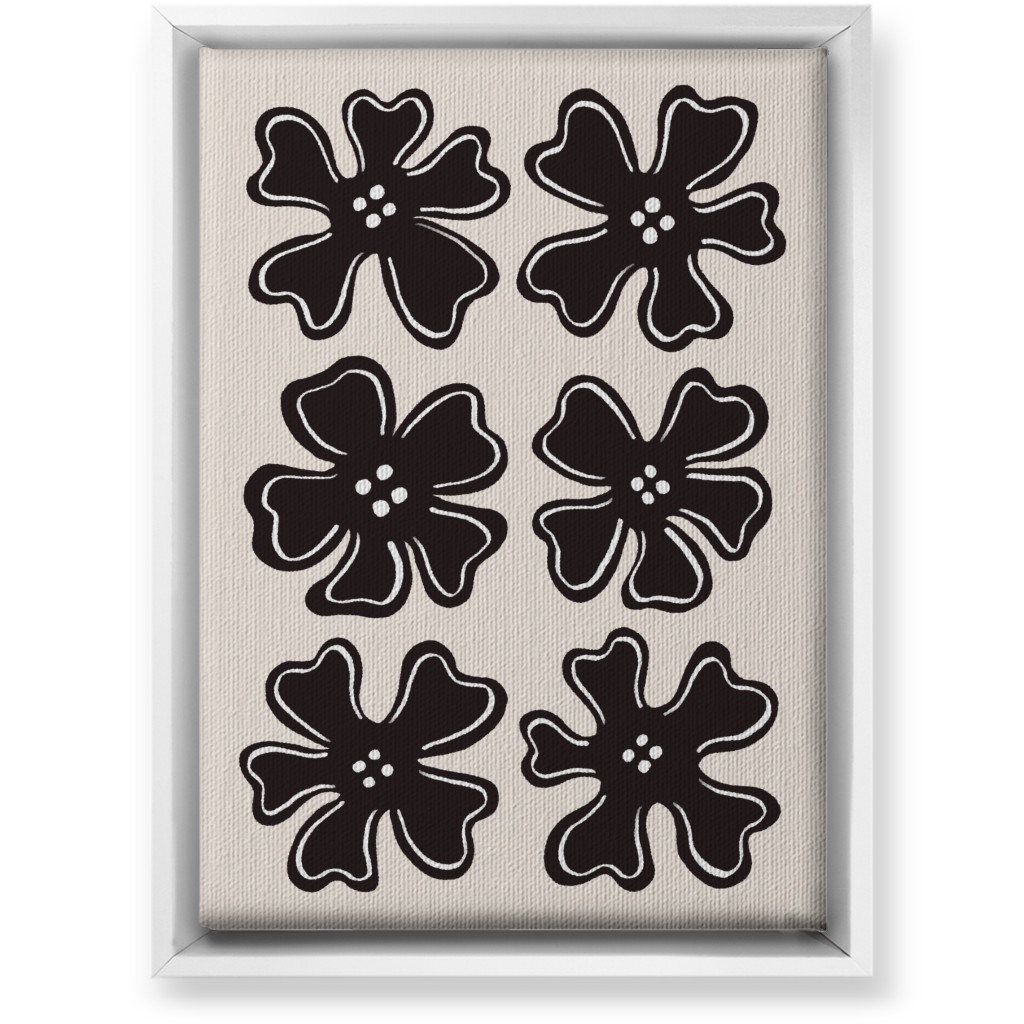 Button Flowers Wall Art, White, Single piece, Canvas, 10x14, Black