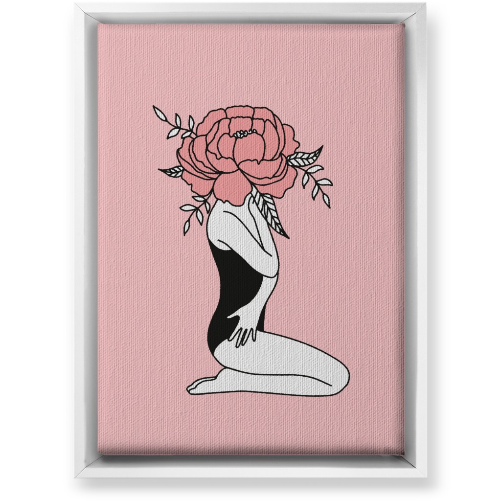 Modern Feminine Abstract - Pink Wall Art, White, Single piece, Canvas, 10x14, Pink, Bright Pink