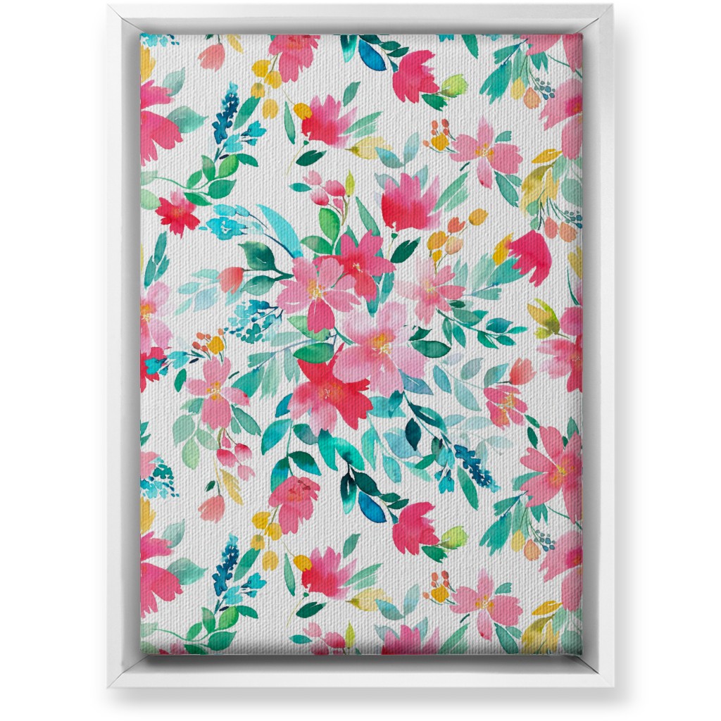 Summer Fresh Flowers - Multi Wall Art, White, Single piece, Canvas, 10x14, Pink