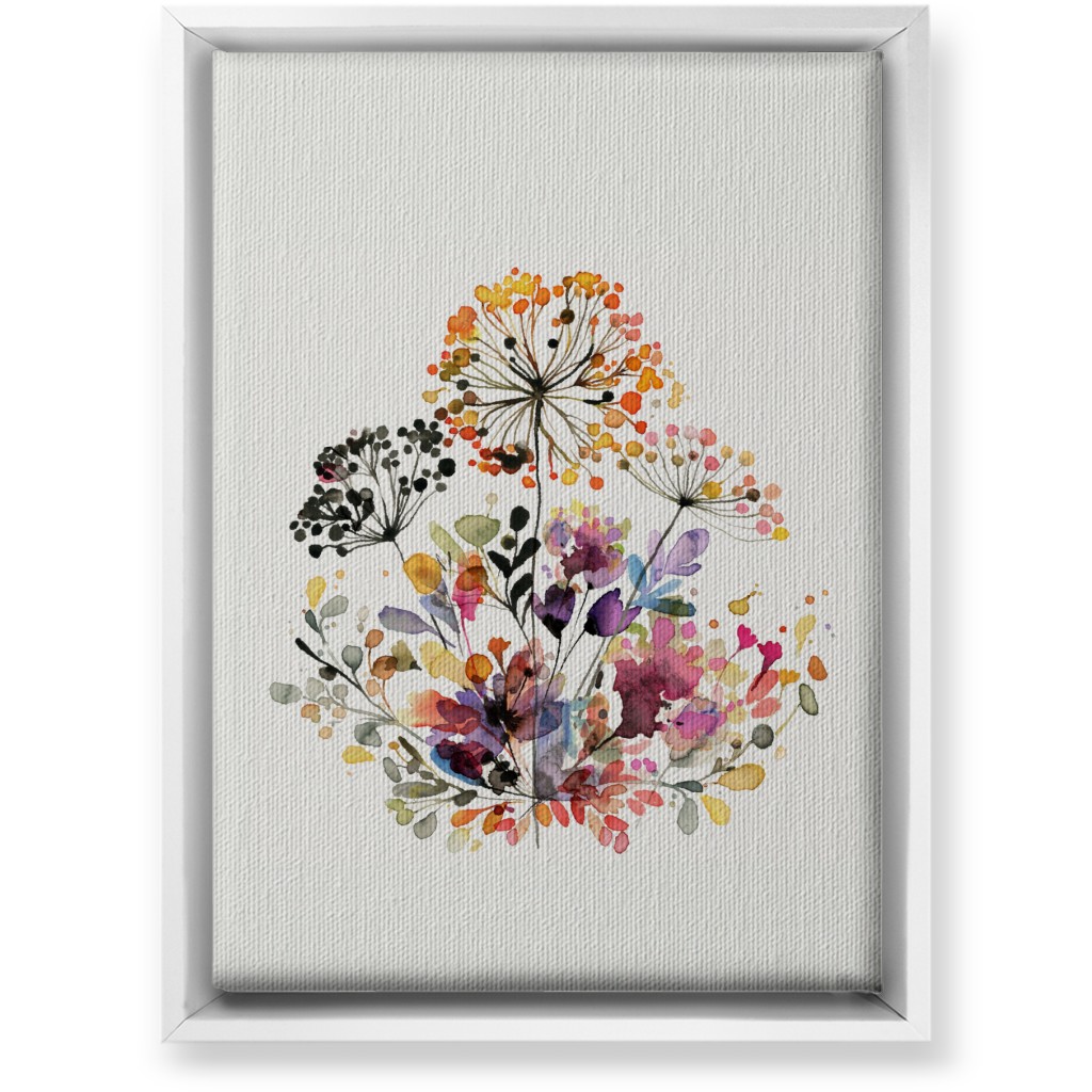 Wild Florals & Grasses - Multi Wall Art, White, Single piece, Canvas, 10x14, Multicolor