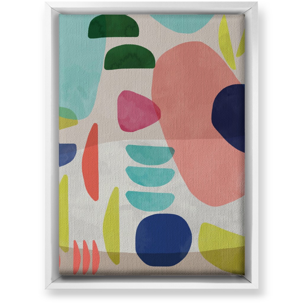 Organic Bold Shapes - Multi Wall Art, White, Single piece, Canvas, 10x14, Multicolor