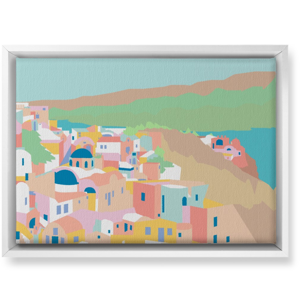 Santorini Sunset - Multi Wall Art, White, Single piece, Canvas, 10x14, Multicolor