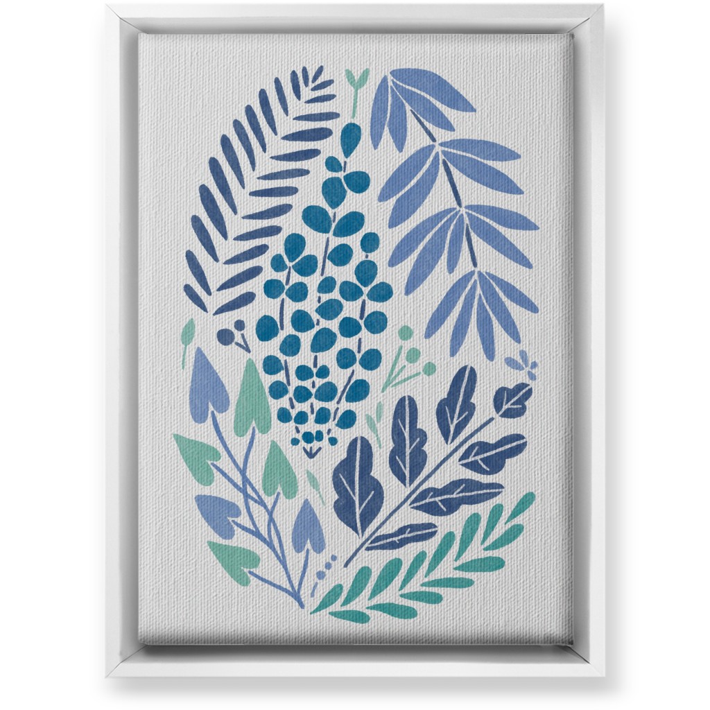 Botanical Composition Wall Art, White, Single piece, Canvas, 10x14, Blue
