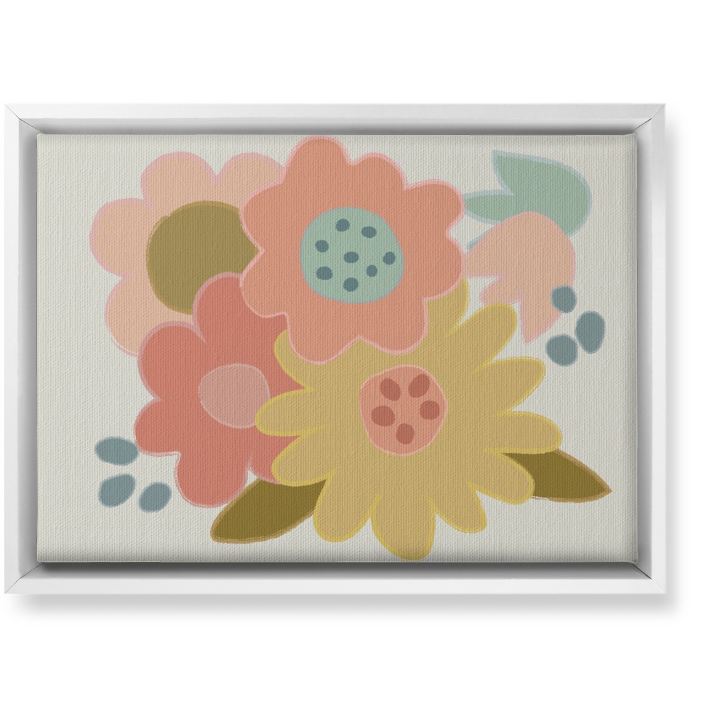 Bold Flowers - Bright Wall Art, White, Single piece, Canvas, 10x14, Multicolor