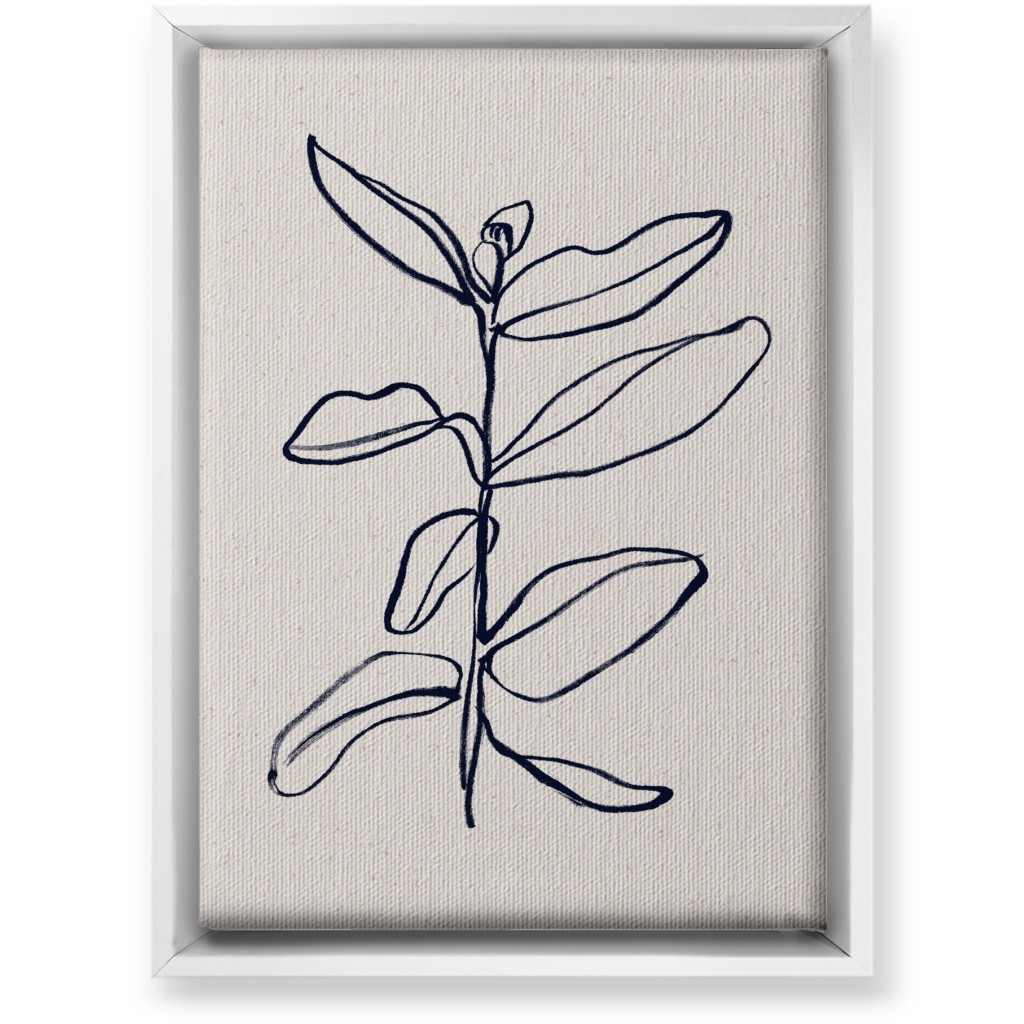 Plant Line Art - Neutral Wall Art, White, Single piece, Canvas, 10x14, Beige