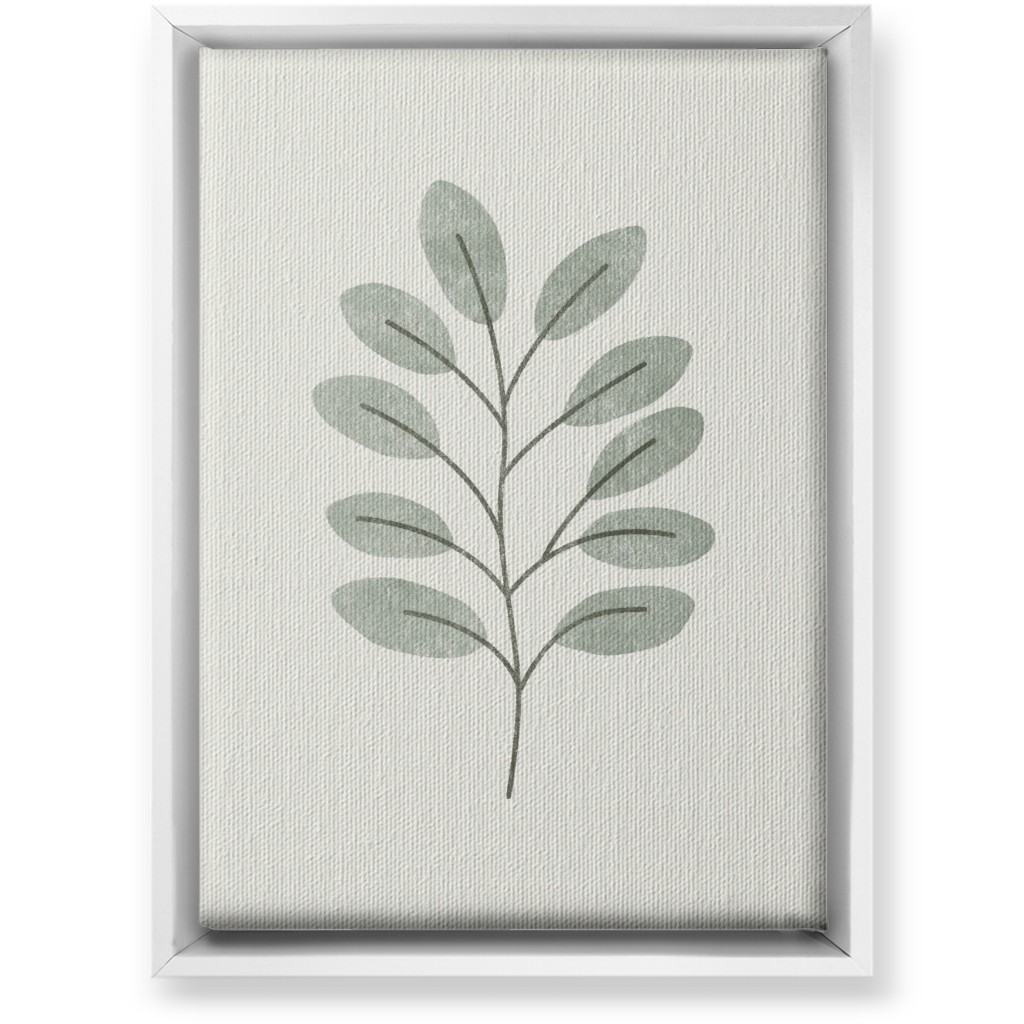 Botanical Greenery - Green Wall Art, White, Single piece, Canvas, 10x14, Gray