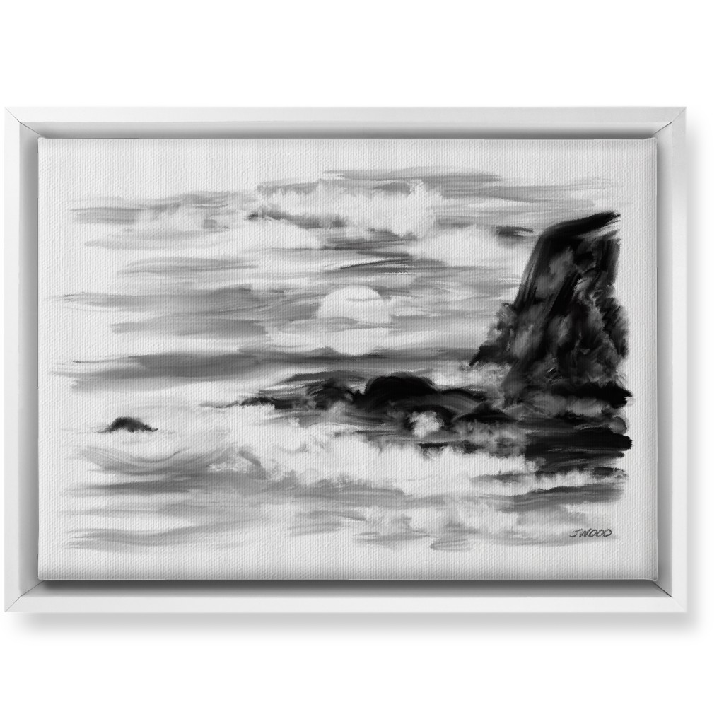 Stormy - Black and White Wall Art, White, Single piece, Canvas, 10x14, Black