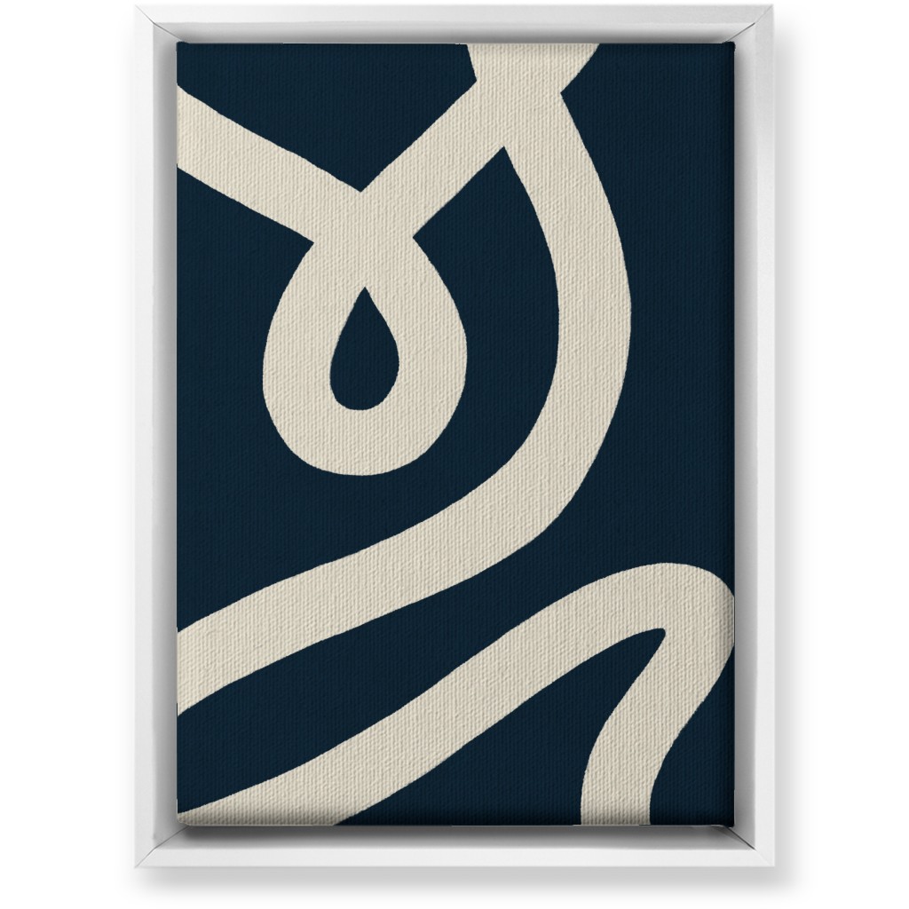 Tangled Brush Strokes V Wall Art, White, Single piece, Canvas, 10x14, Blue, Silhouette