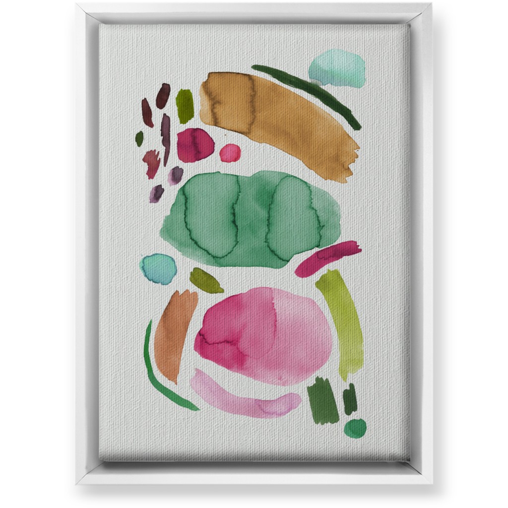 Minimal Watercolor Abstract - Multi Wall Art, White, Single piece, Canvas, 10x14, Multicolor