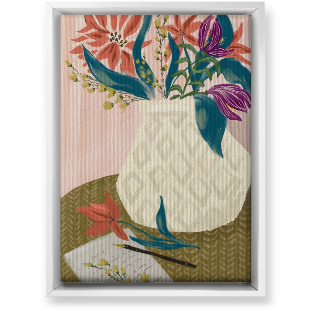 Letter and Lilies - Multi Wall Art, White, Single piece, Canvas, 10x14, Multicolor