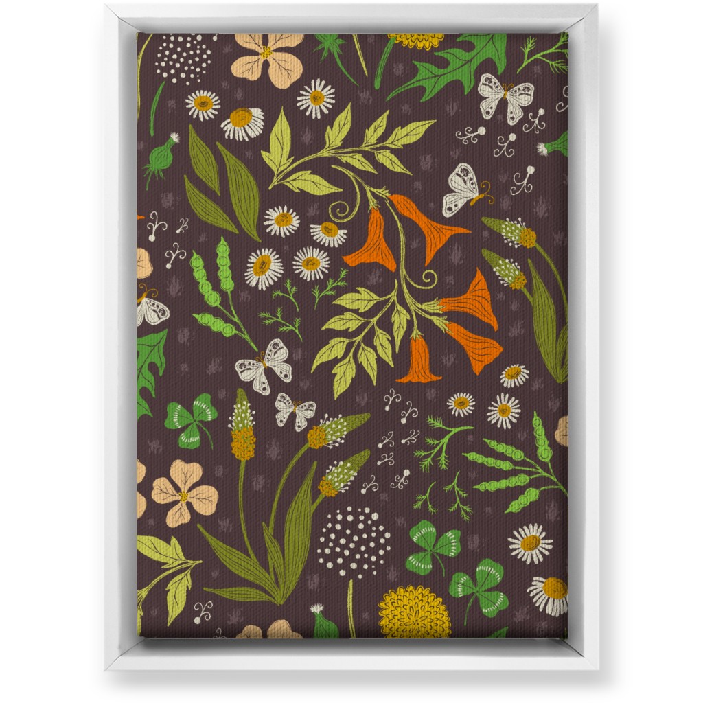 in the Weeds - Multi on Brown Wall Art, White, Single piece, Canvas, 10x14, Brown, Brown