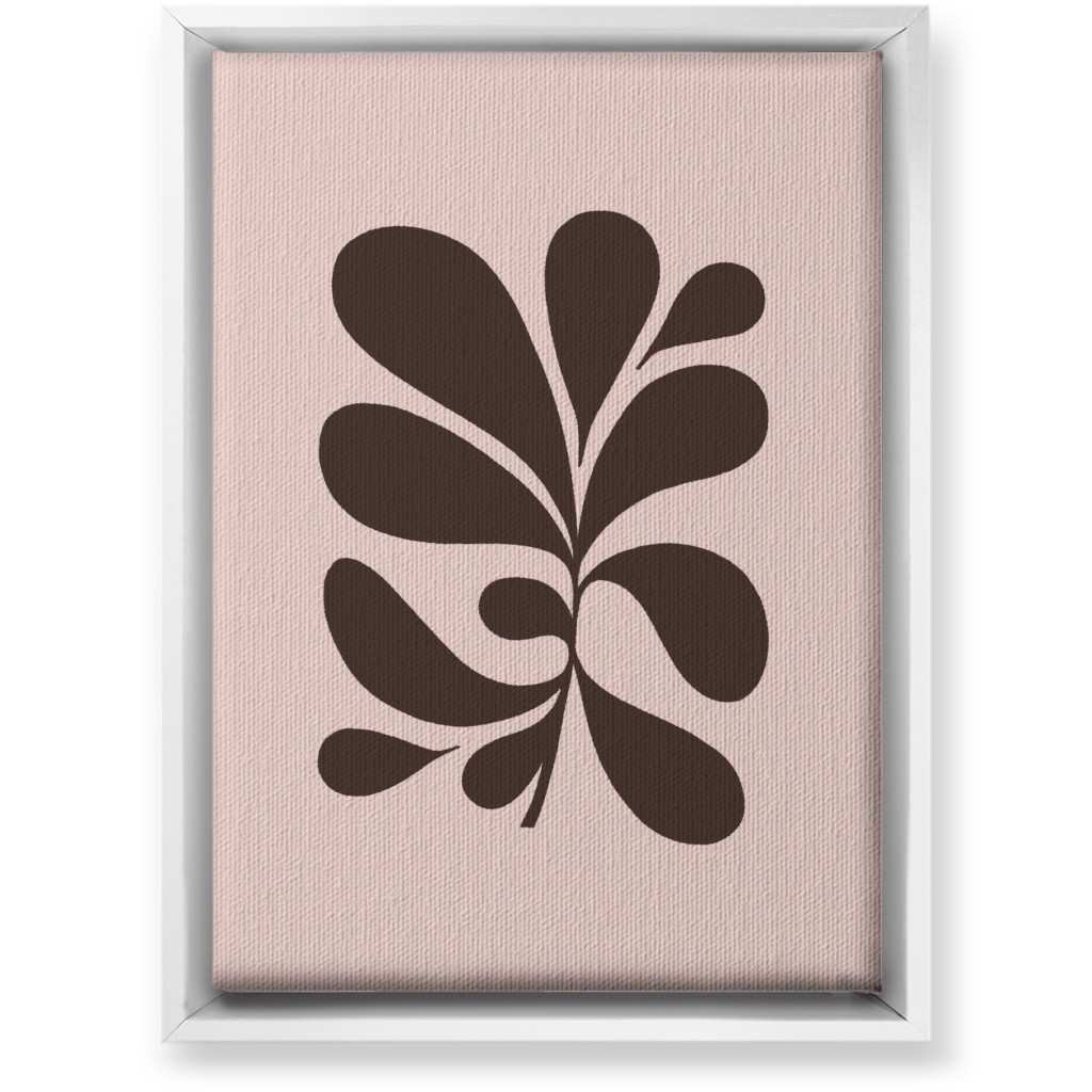 Minimal Foliage - Pink and Brown Wall Art, White, Single piece, Canvas, 10x14, Pink, Bright Pink