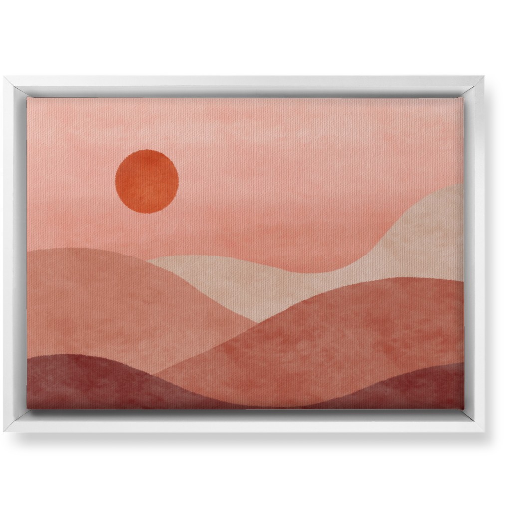a Desert Sunset - Neutral Wall Art, White, Single piece, Canvas, 10x14, Pink, Bright Pink