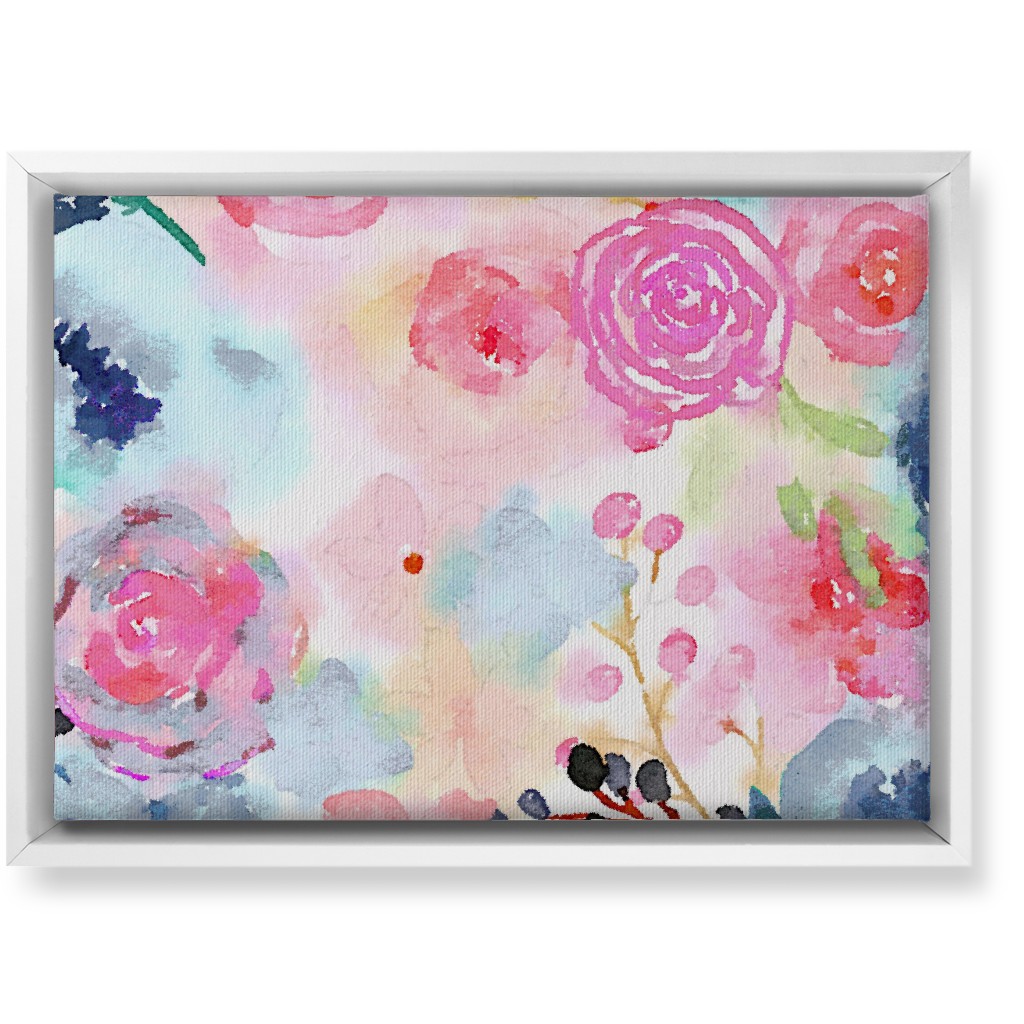 Spring Dreams - Watercolor Floral - Multi Wall Art, White, Single piece, Canvas, 10x14, Multicolor