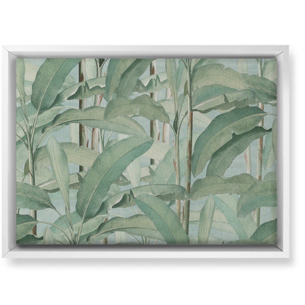 Lush Tropical Leaves Wall Art, White, Single piece, Canvas, 10x14, Green