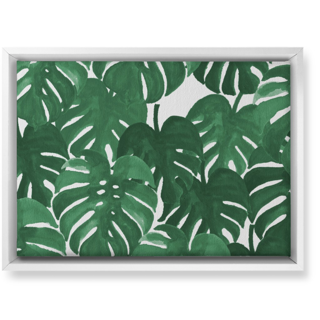 Tropical Palms - Green Wall Art, White, Single piece, Canvas, 10x14, Green