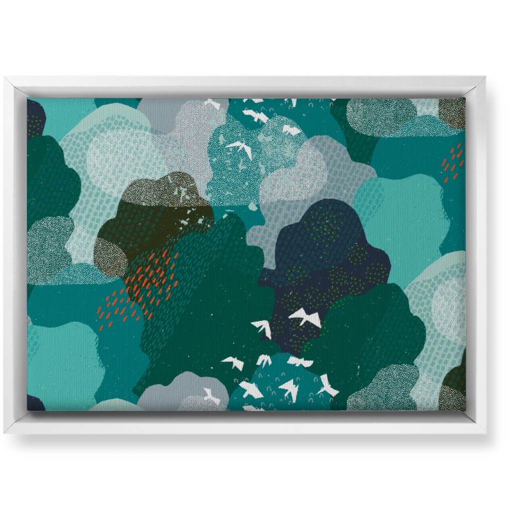 Forest Bird's Eye View - Green Wall Art, White, Single piece, Canvas, 10x14, Green