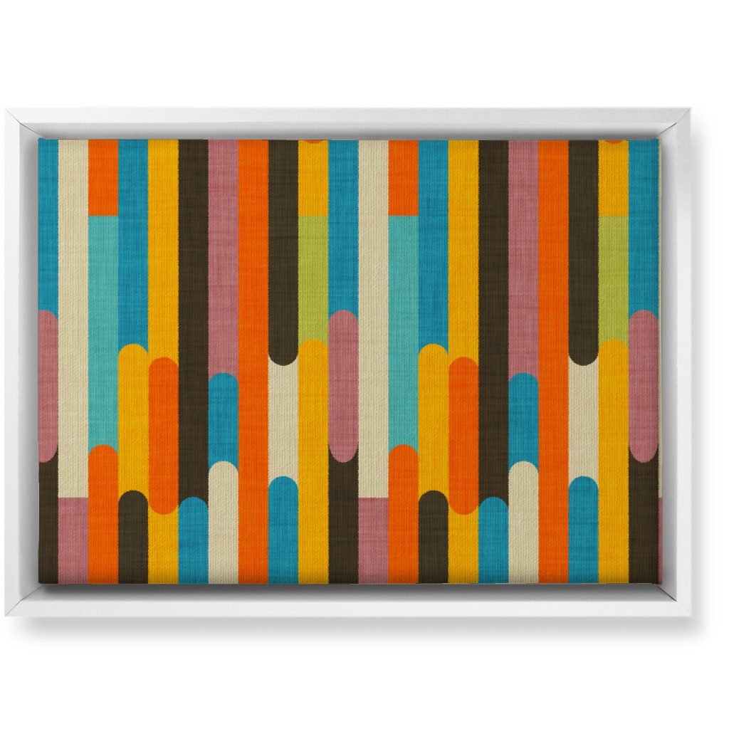 Retro Colorblock Sticks - Multi Wall Art, White, Single piece, Canvas, 10x14, Multicolor