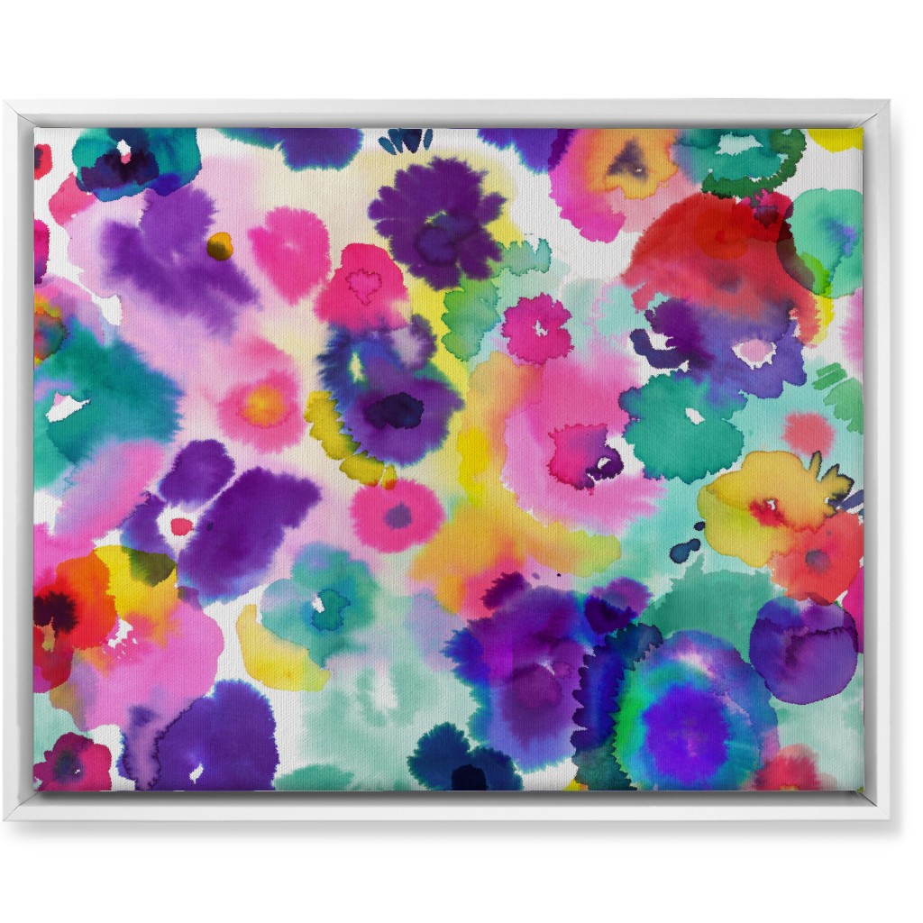 Abstract Floral Watercolor - Multi Wall Art, White, Single piece, Canvas, 16x20, Multicolor