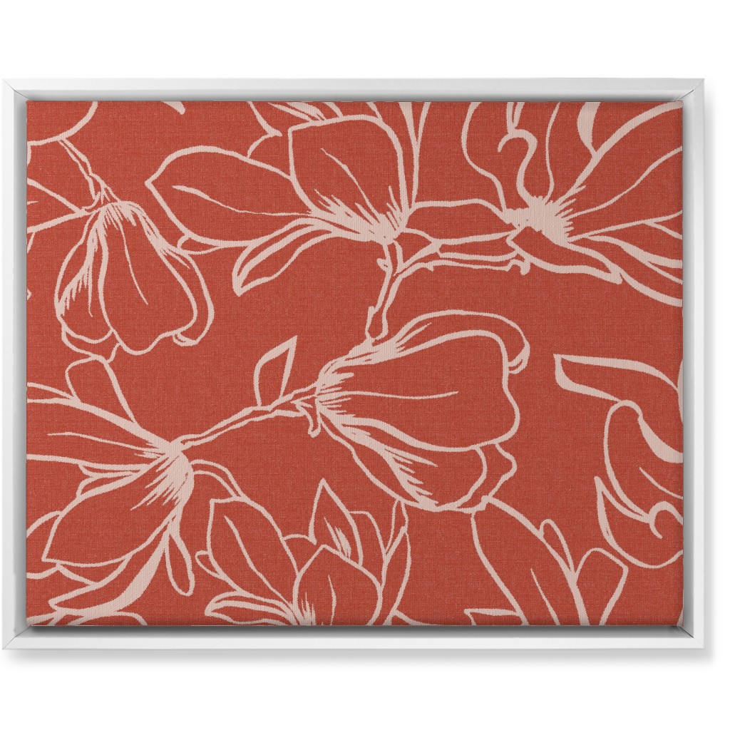 Magnolia Garden Wall Art, White, Single piece, Canvas, 16x20, Red, Fawn